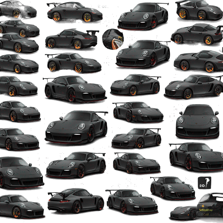 black porsche 911 gt3 rs car emoji