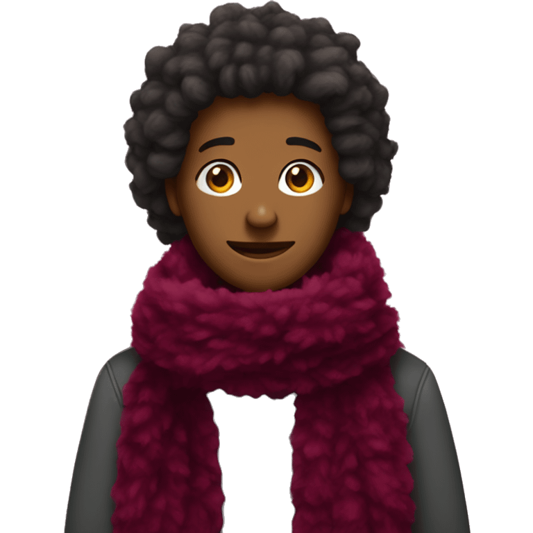 Burgundy fluffy scarf emoji