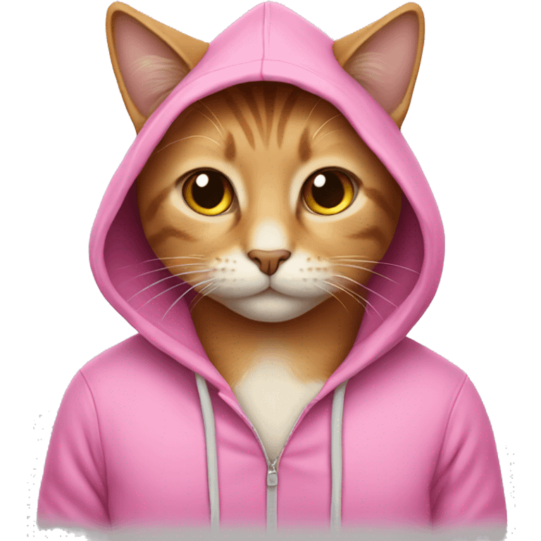 CAT wearing pink hoodie emoji