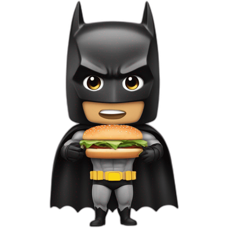 Batman qui mange un hamburger emoji