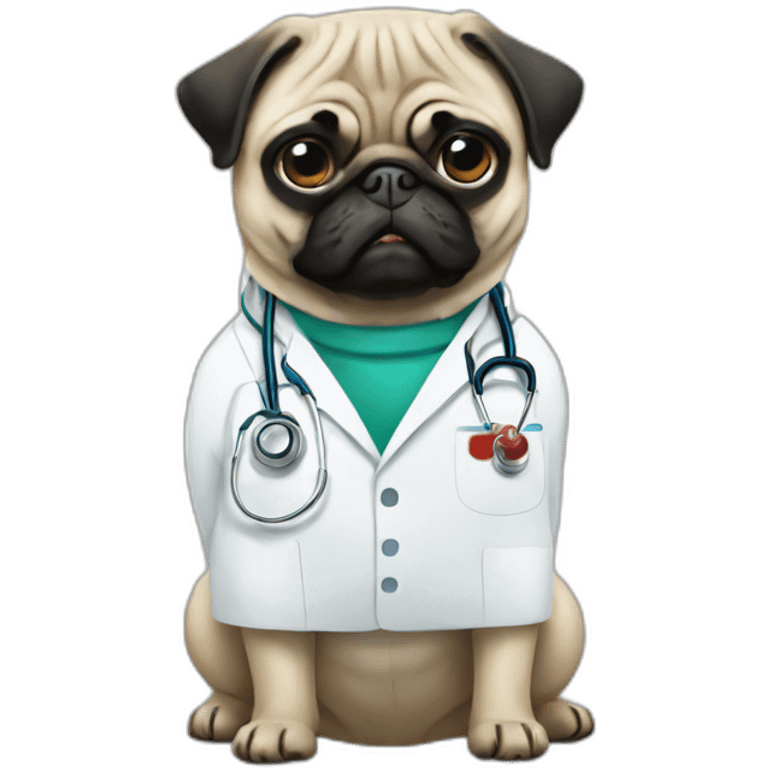 pug as a doctor emoji