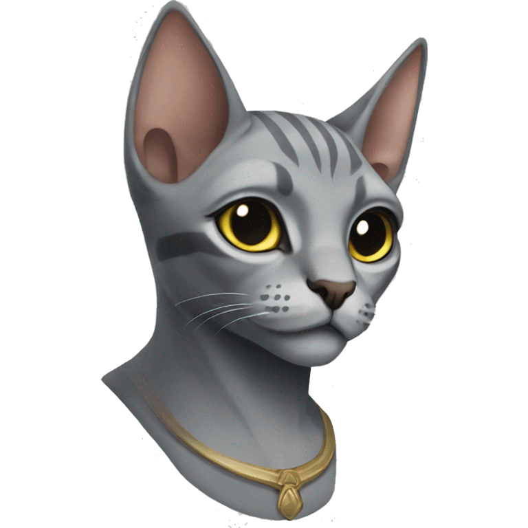 grey cat elf sphinx emoji