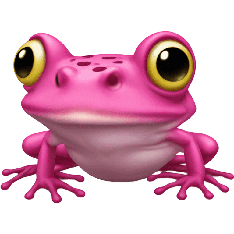 Pink realistic frog emoji