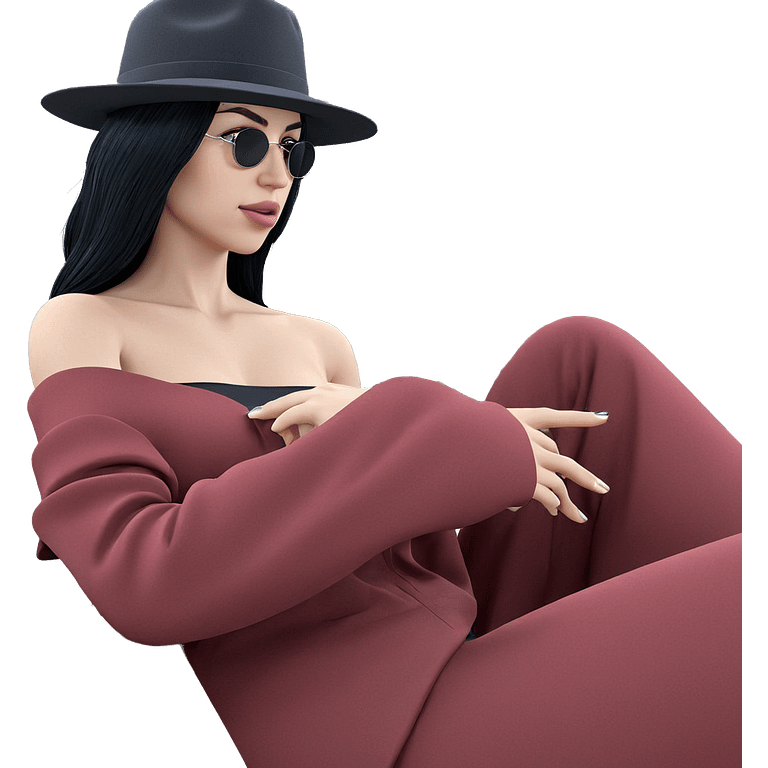 girl with black hair hat emoji