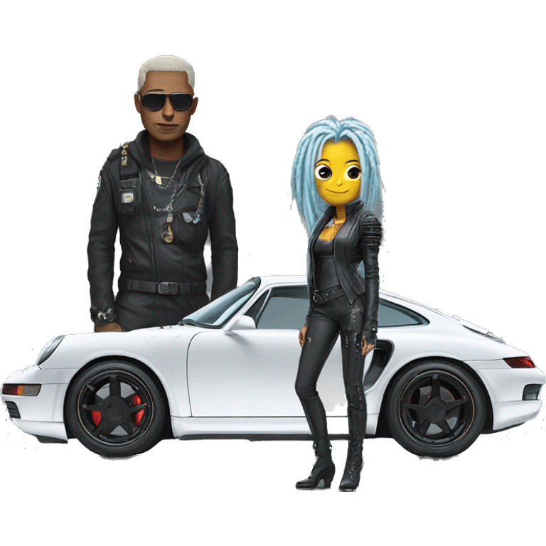 cyber punk next to porsche emoji