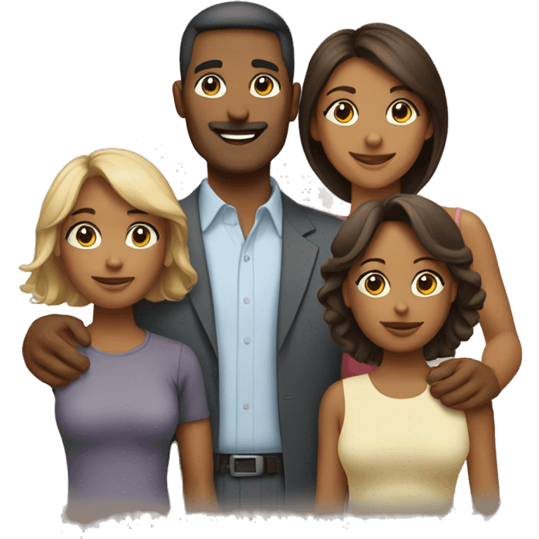 family with one daughter one wife and husband half body emoji