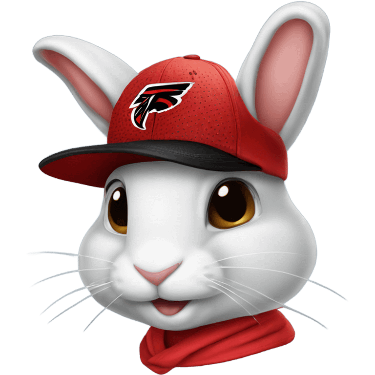 Bunny wearing an Atlanta falcons hat emoji