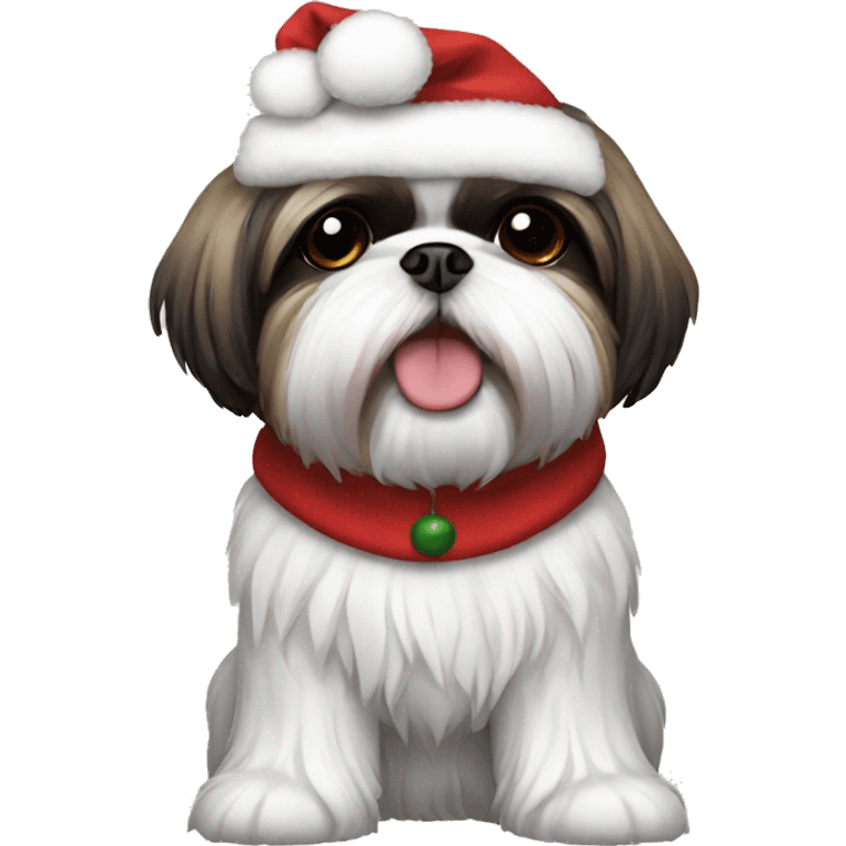 Christmas shih tzu emoji