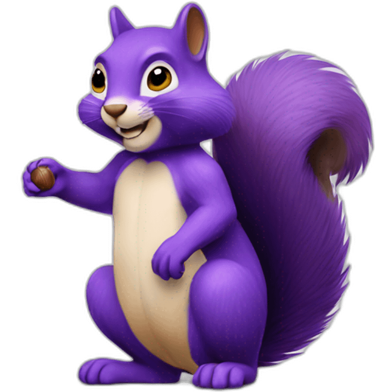 the purple squirrel has a purple nut in its paws emoji