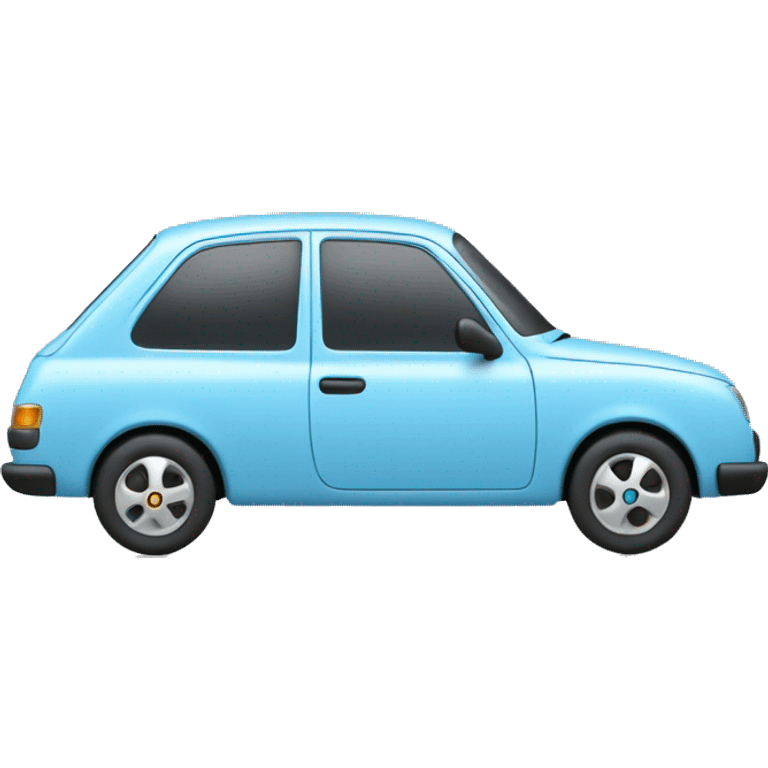 a light blue car, with the number 63 on the front door emoji