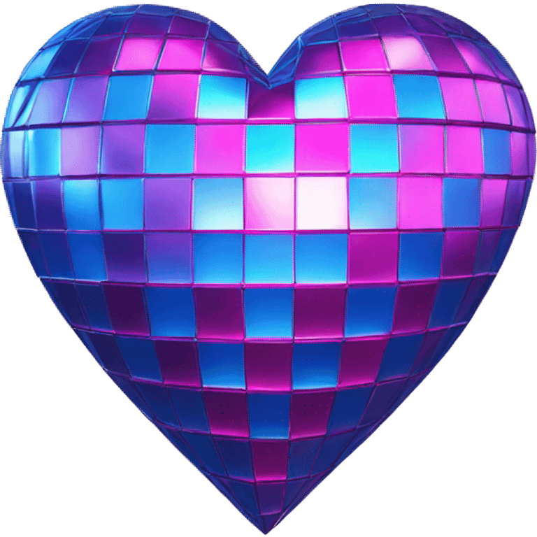 Pink and blue disco ball heart emoji