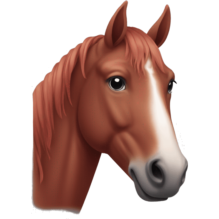 Make a liver red horse with a small white circle in it’s forehead emoji