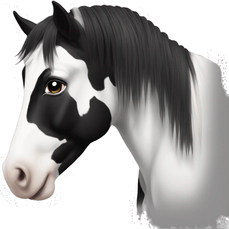 black and white gypsy horse  emoji