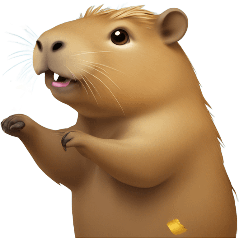 Capybara throwing confetti emoji