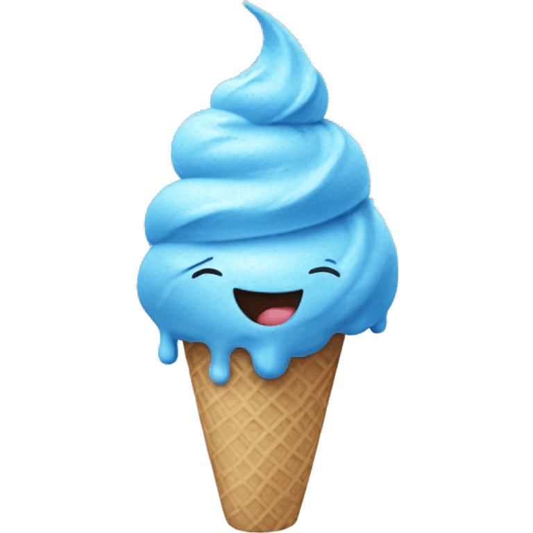 Aesthetic realistic blue icecream  emoji