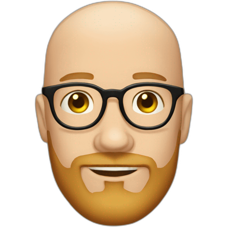 Bald caucasian 30 somethings with round glasses and beard emoji