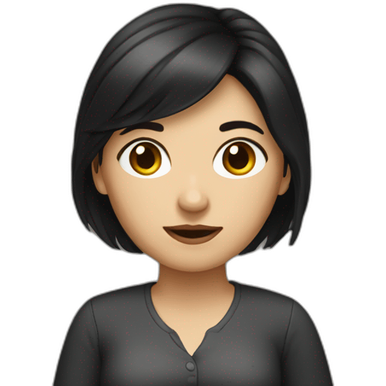 dark-haired woman who makes stats emoji