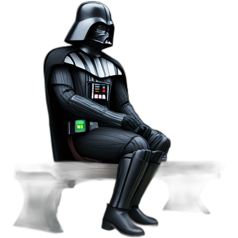 darth vader sat on a park bench emoji