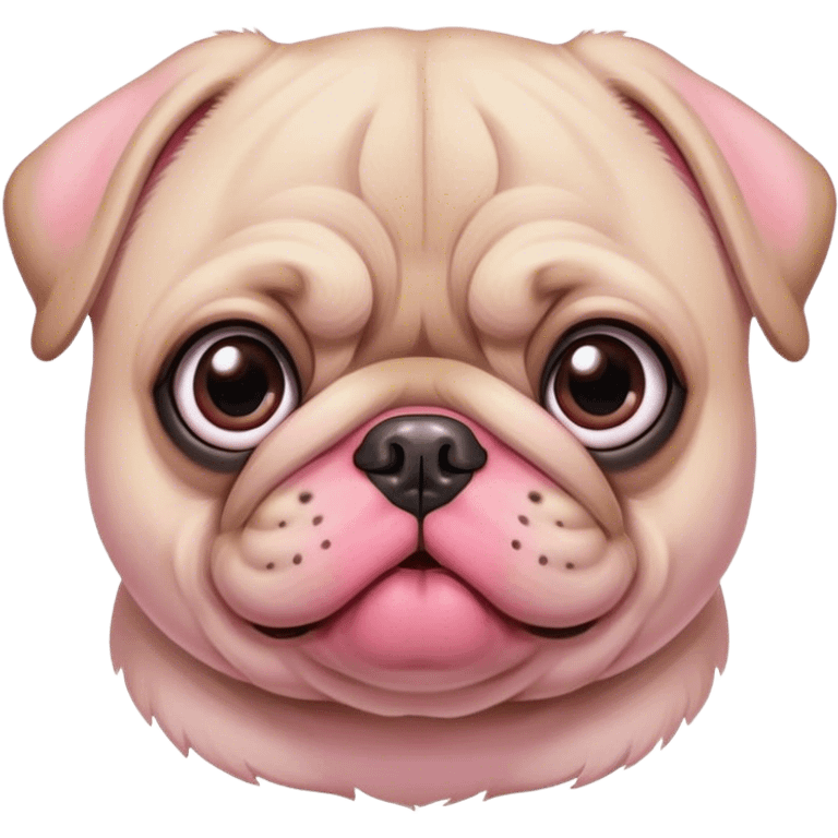 Pink pretty pug dog  emoji