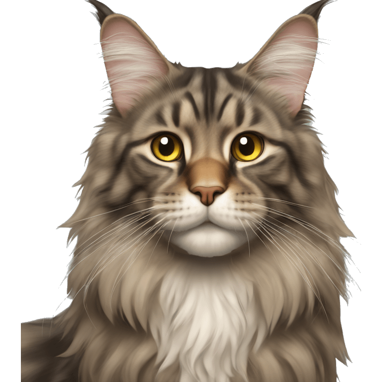 Maine coon cat with sharp jawline emoji