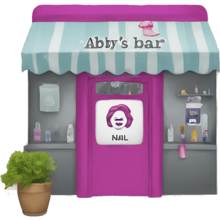 Sign that says “Abby’s Nail Bar” emoji