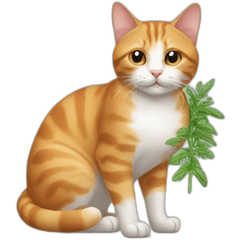 cat with cat herb emoji