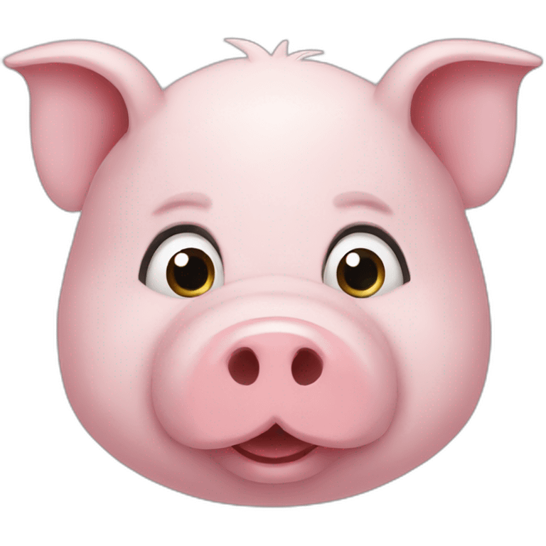 Pig nose with black wig emoji