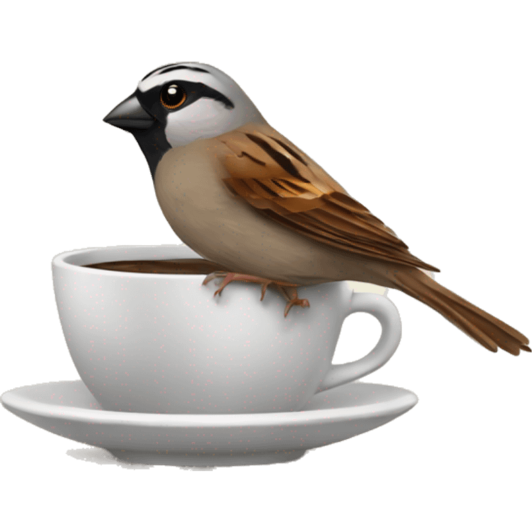 sparrow drinking coffee emoji