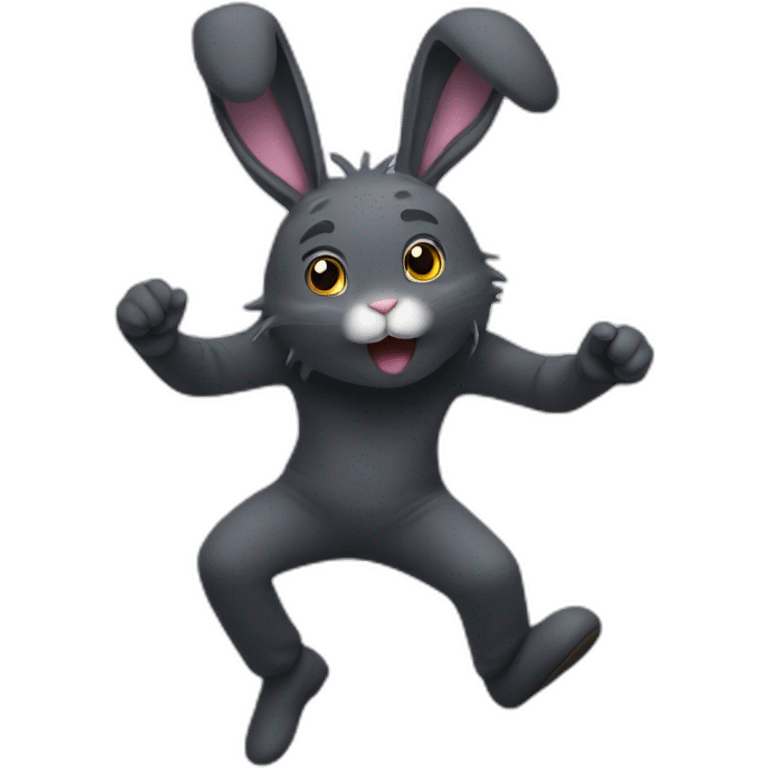 Dark cloud, bunny, dancing emoji