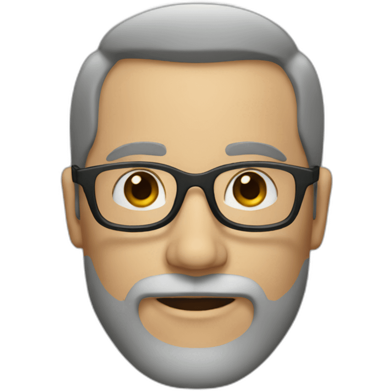 White Man with Brown hear, rounded glasses, black grey beard emoji