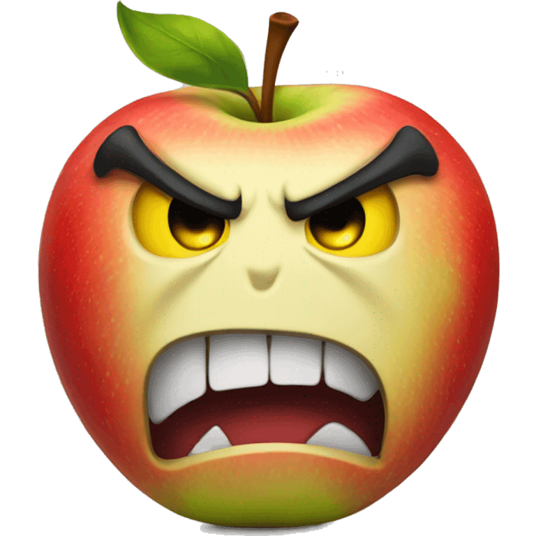 Angry apple emoji