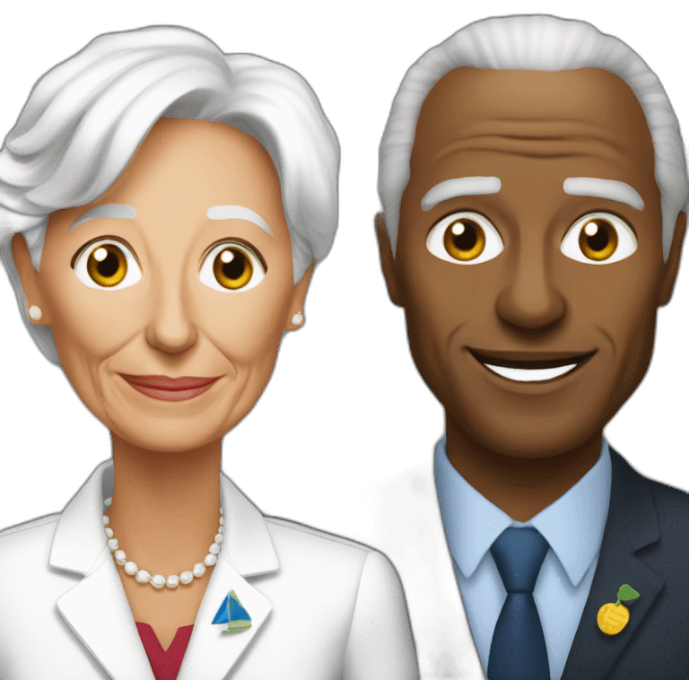 christine lagarde with jerome powel emoji