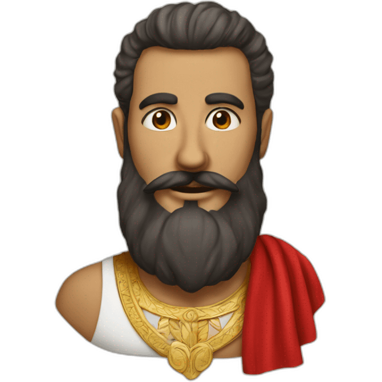 El bey Tunisia with beard, moustache and red coloured tissu around the head emoji