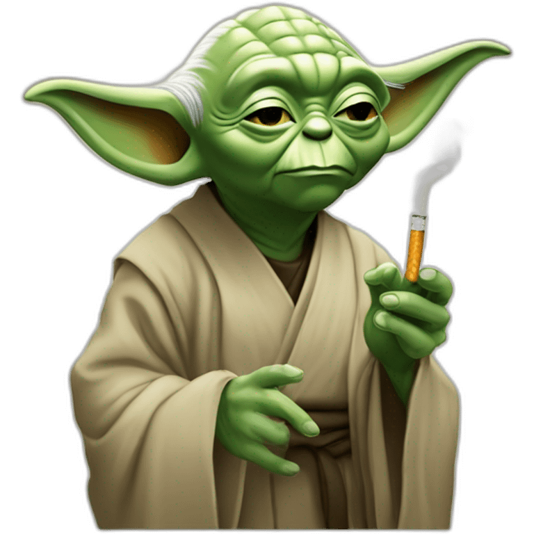 Maître yoda fumant une cigarette emoji