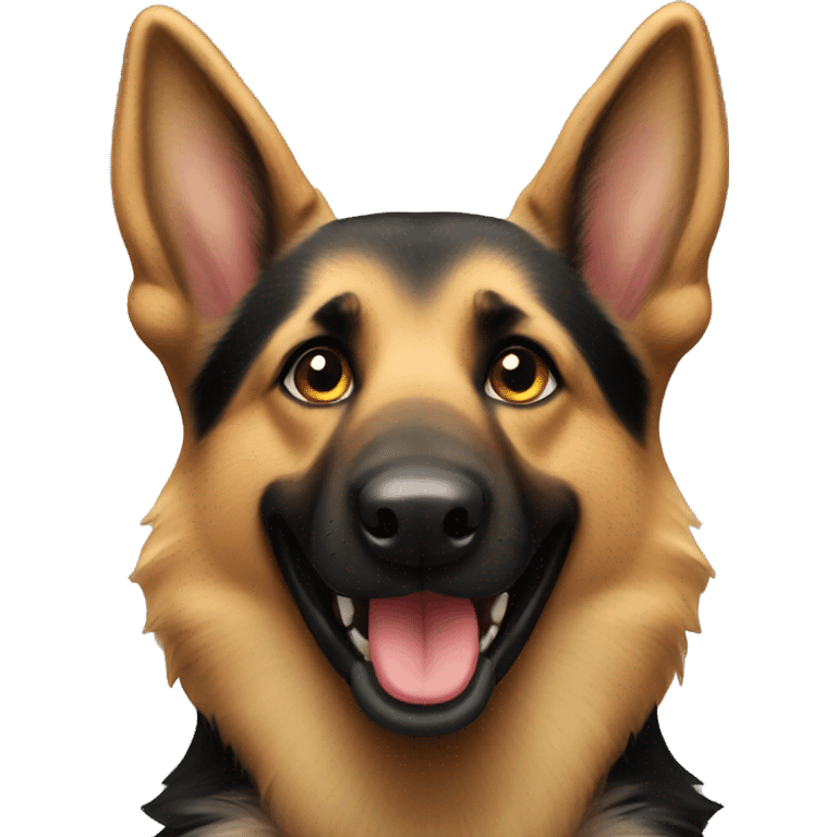 German shepherd smiling emoji