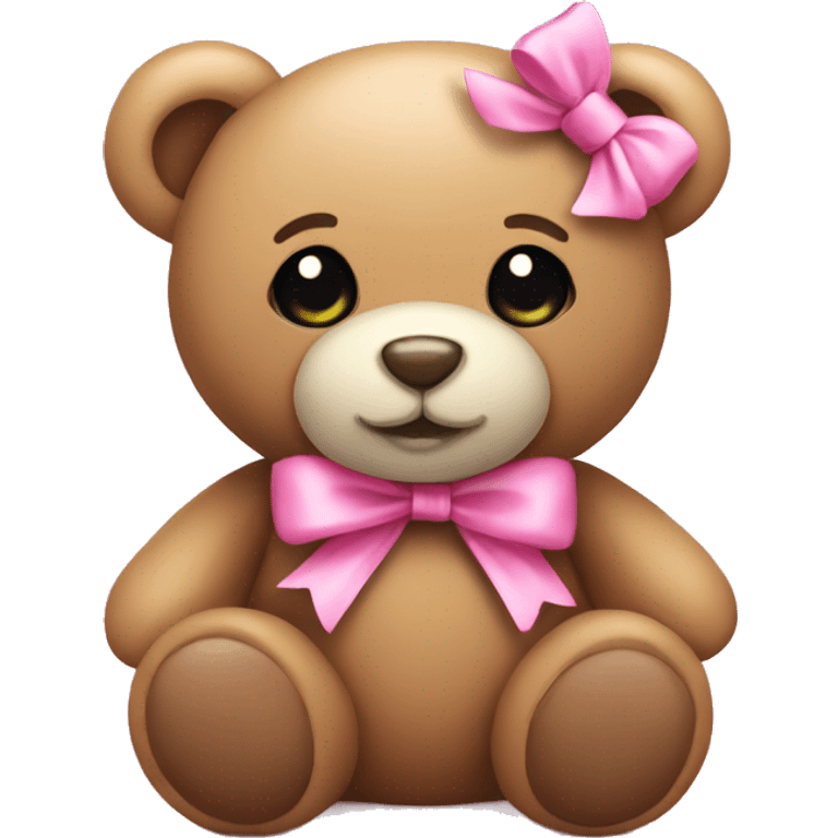 teddy with pink bow emoji