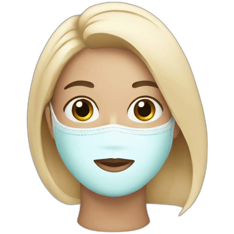 Mujer con mascarilla de skincare emoji