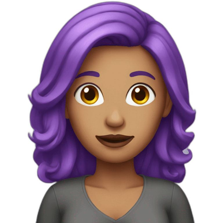 Woman with purple hair emoji