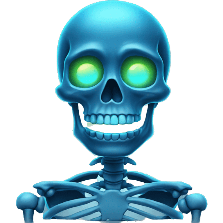 Blue color skeleton glowing  emoji