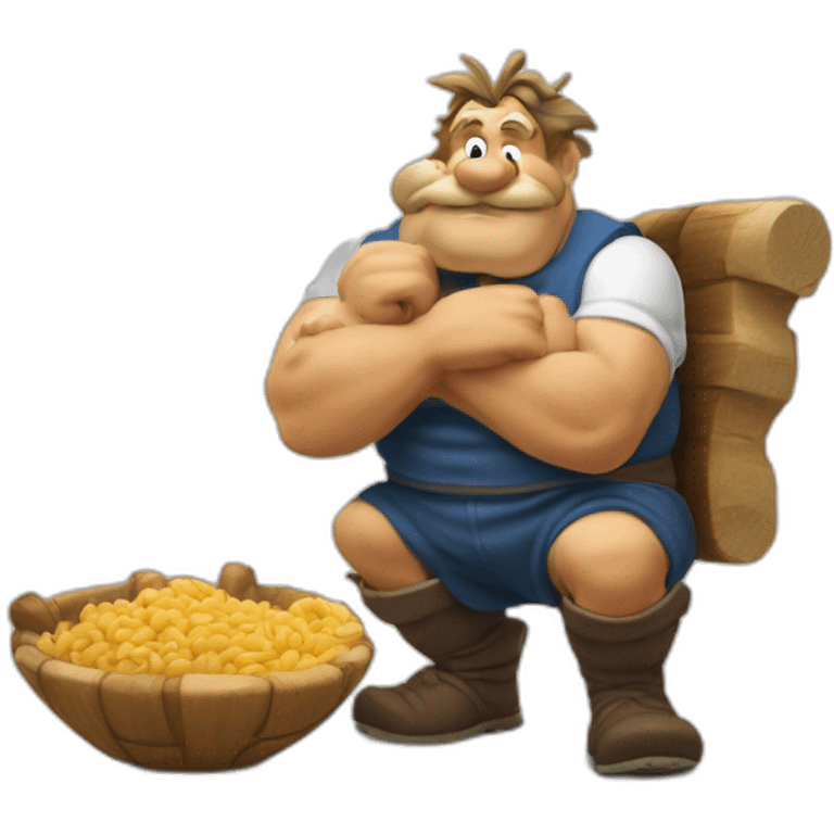 Astérix qui mange une cuisse de sanglier emoji