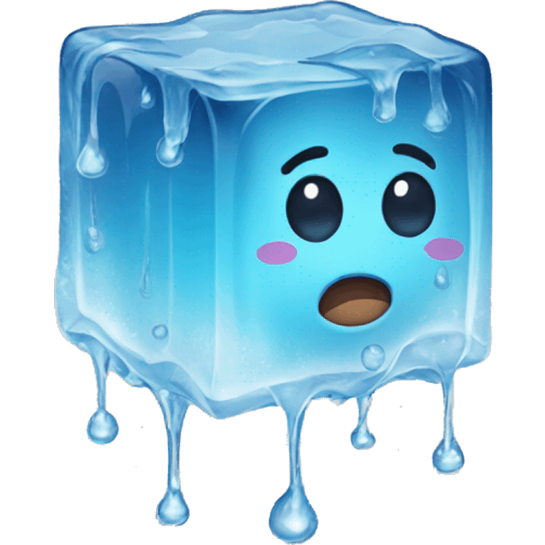 Melting ice cube emoji