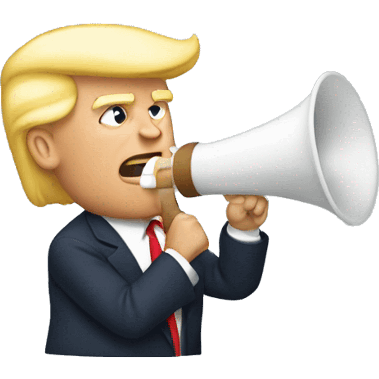 Trump with bullhorn emoji