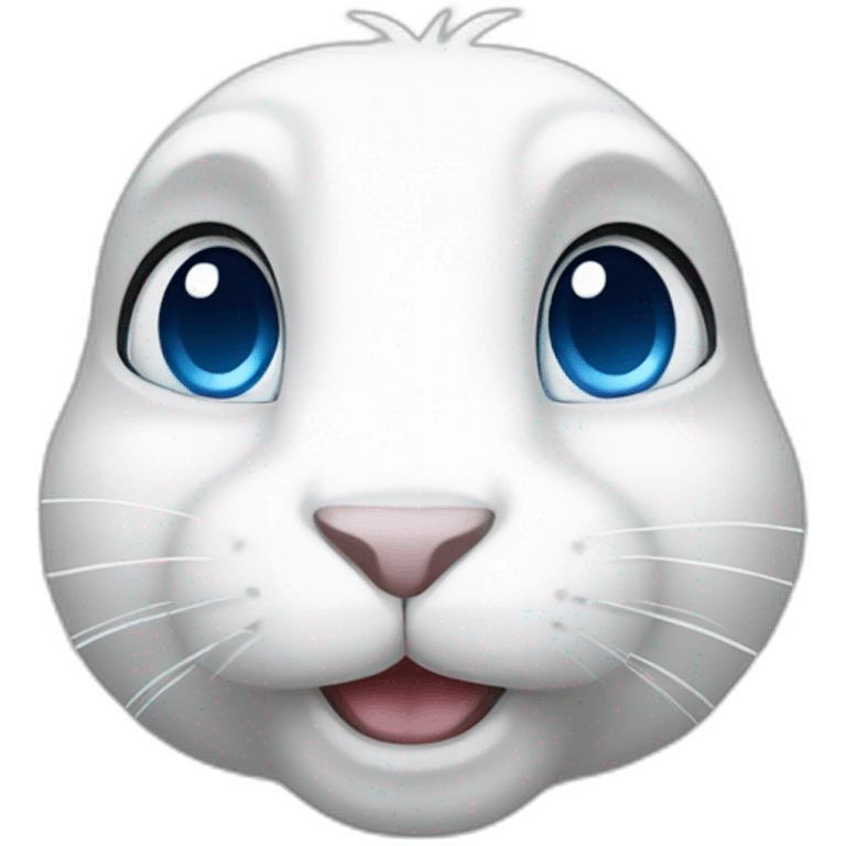 Rabbit White with bleu eyes emoji