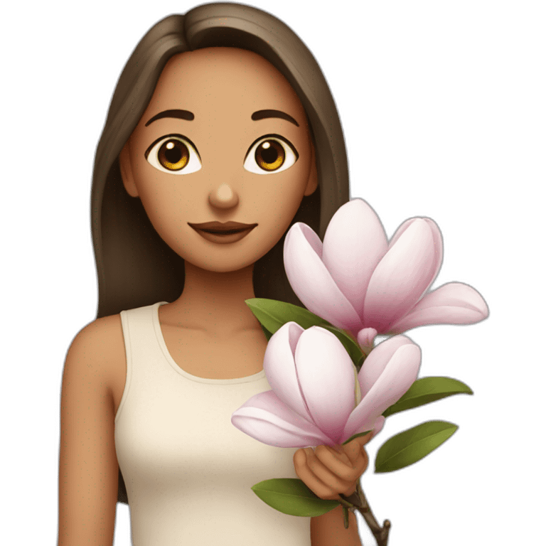 girl with magnolia emoji