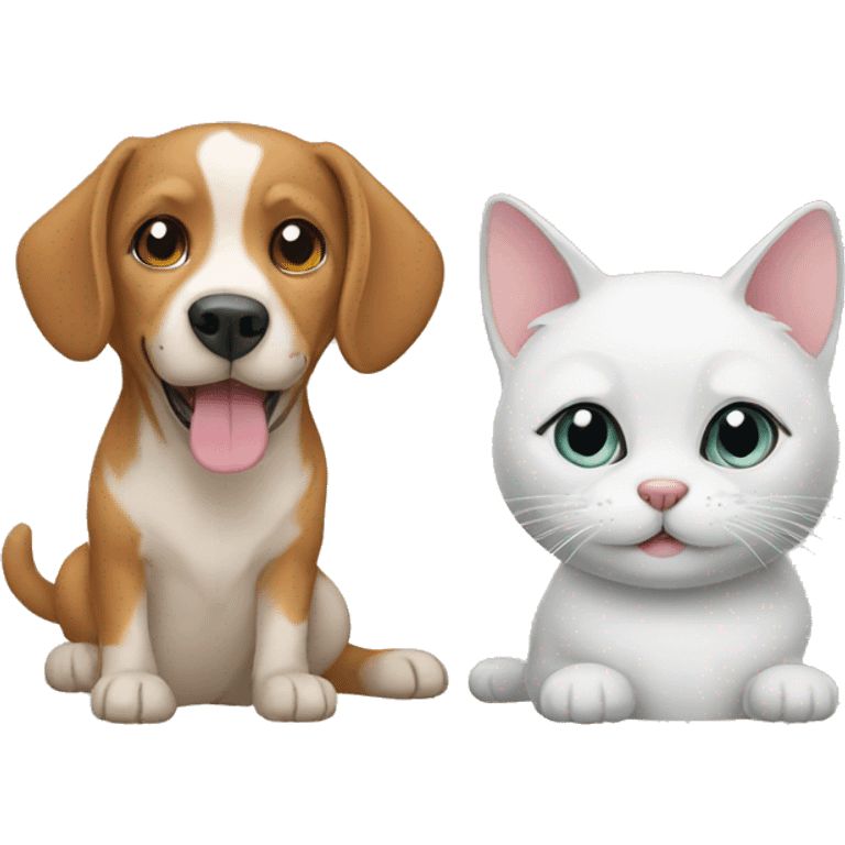 dog and cat  emoji