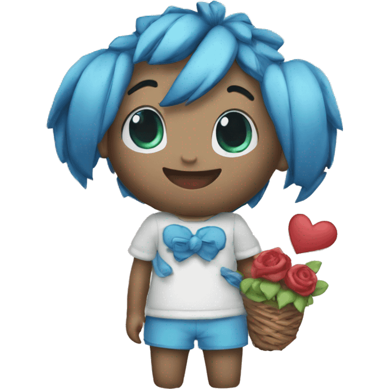 Crea Stitch con cuori azzurri  emoji