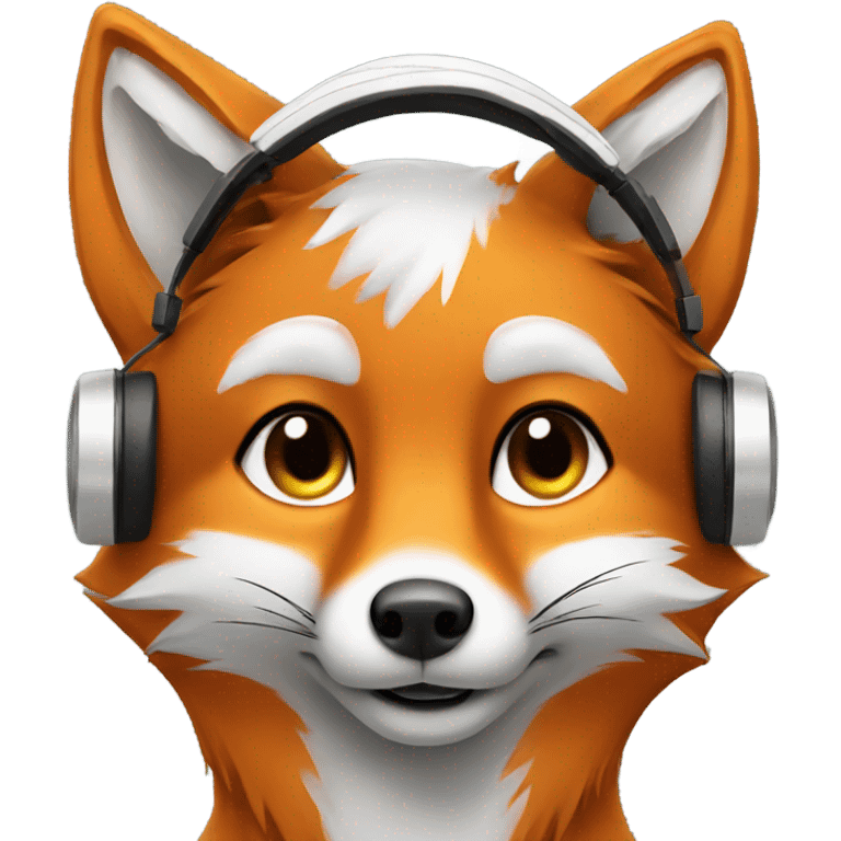 fox with headphones emoji