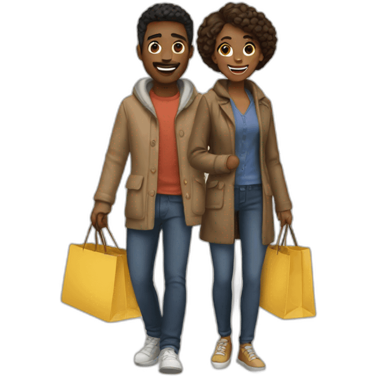 couple shopping together emoji