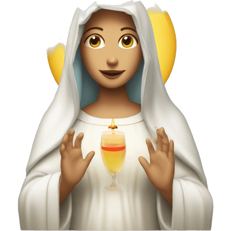 Virgin Mary at a party emoji