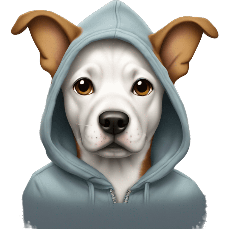 Dog wearing hoodie emoji